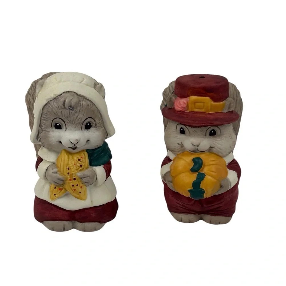 American Greetings Squirrel Salt & Pepper Shakers - Brown and White NIB
